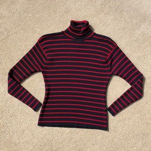 Classiques black and red striped long sleeve turtleneck sweater